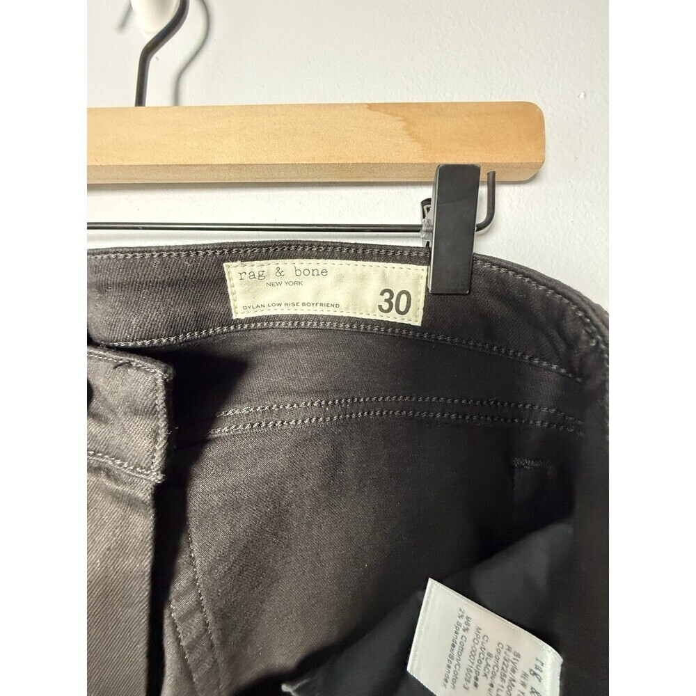 Rag and Bone Dylan Low Rise Boyfriend Black Jeans Womens Size 30 NWT $198 - Picture 7 of 11